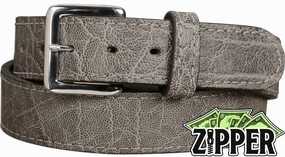 Charcoal Gray Elephant Money Belt With 25" Zipper 1.50" Wide