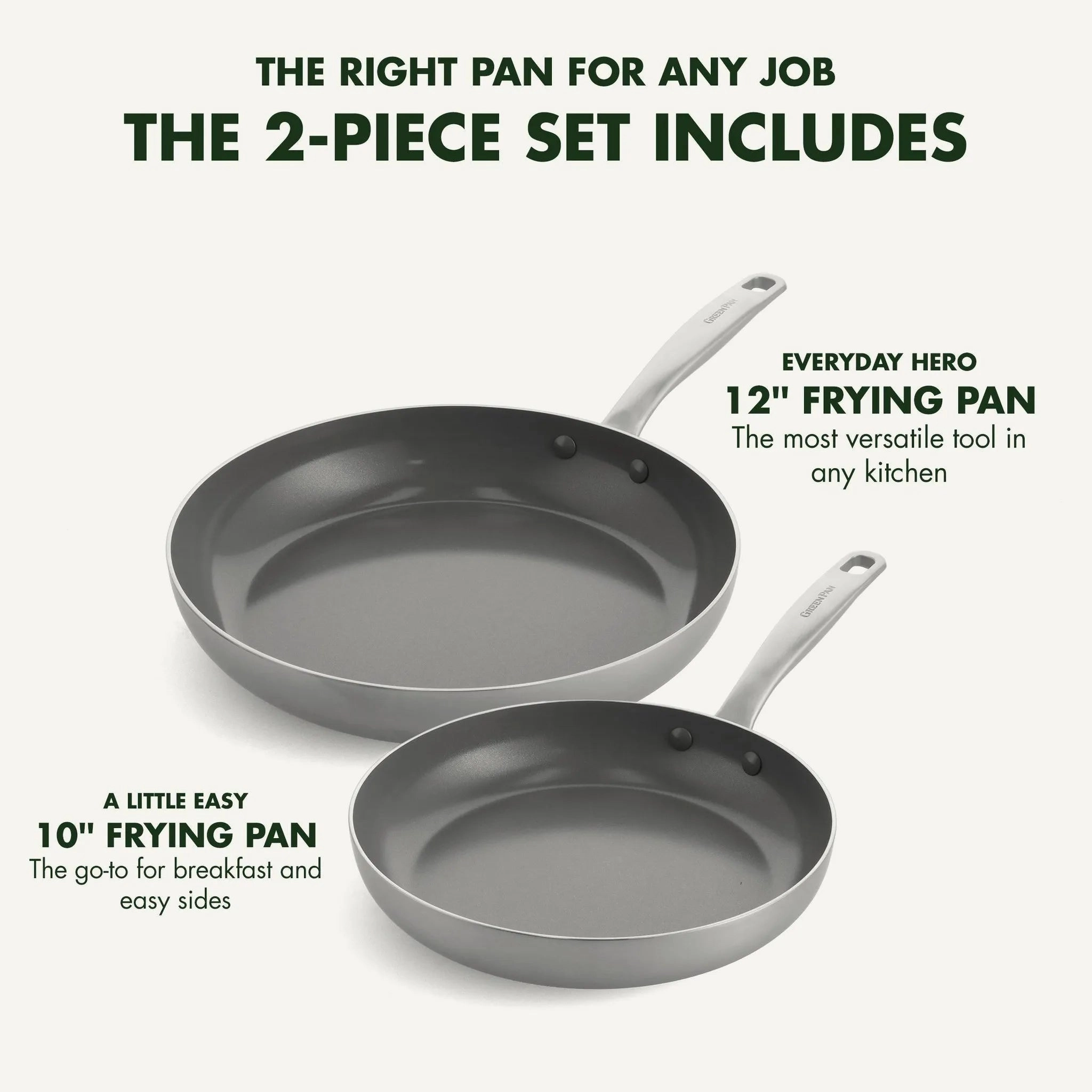 Chatham 2pc (10" and 12") Tri-Ply Stainless Steel Healthy Ceramic Nonstick Fry Pan Set