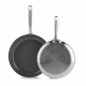 Chatham 2pc (10" and 12") Tri-Ply Stainless Steel Healthy Ceramic Nonstick Fry Pan Set