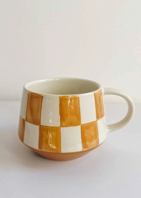 Checkered Mug - Golden