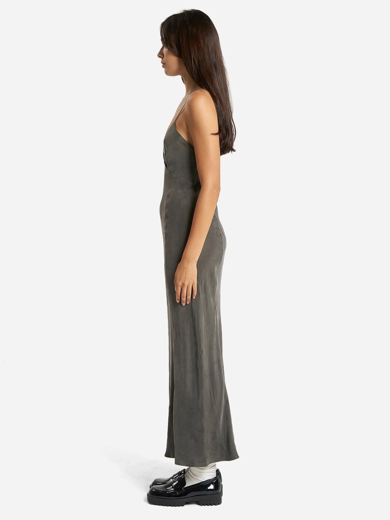Chelsea Full Length Slip Dress - Truffle