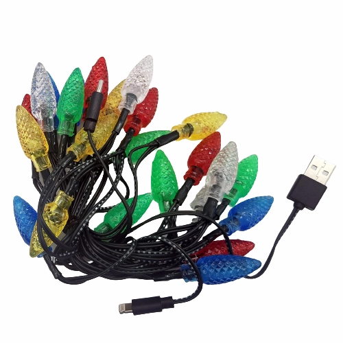 Christmas Light 3FT USB-to-Lightning / USB-C Sync and Charge Cables - 6 Pieces Per Display 25327