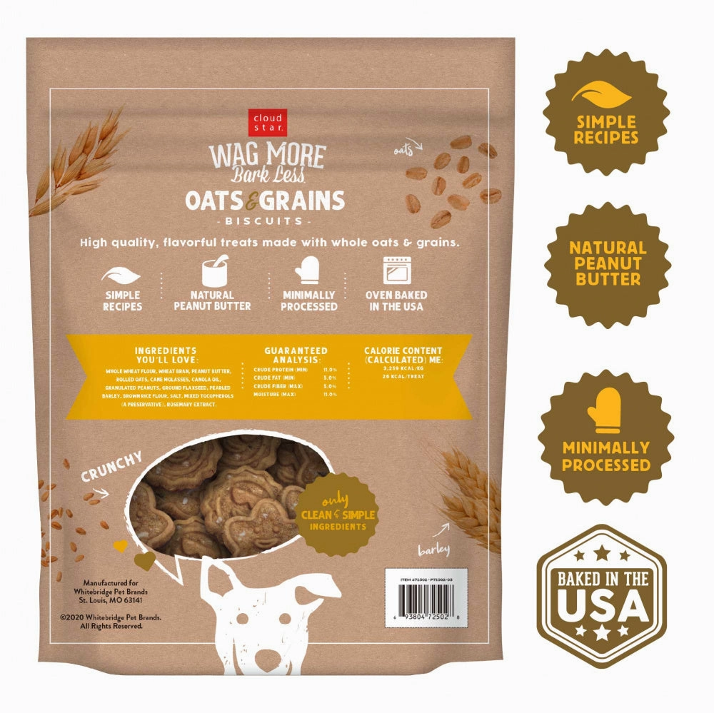 Cloud Star Wag More Bark Less Oven Baked Crunchy Peanut Butter Dog Treats