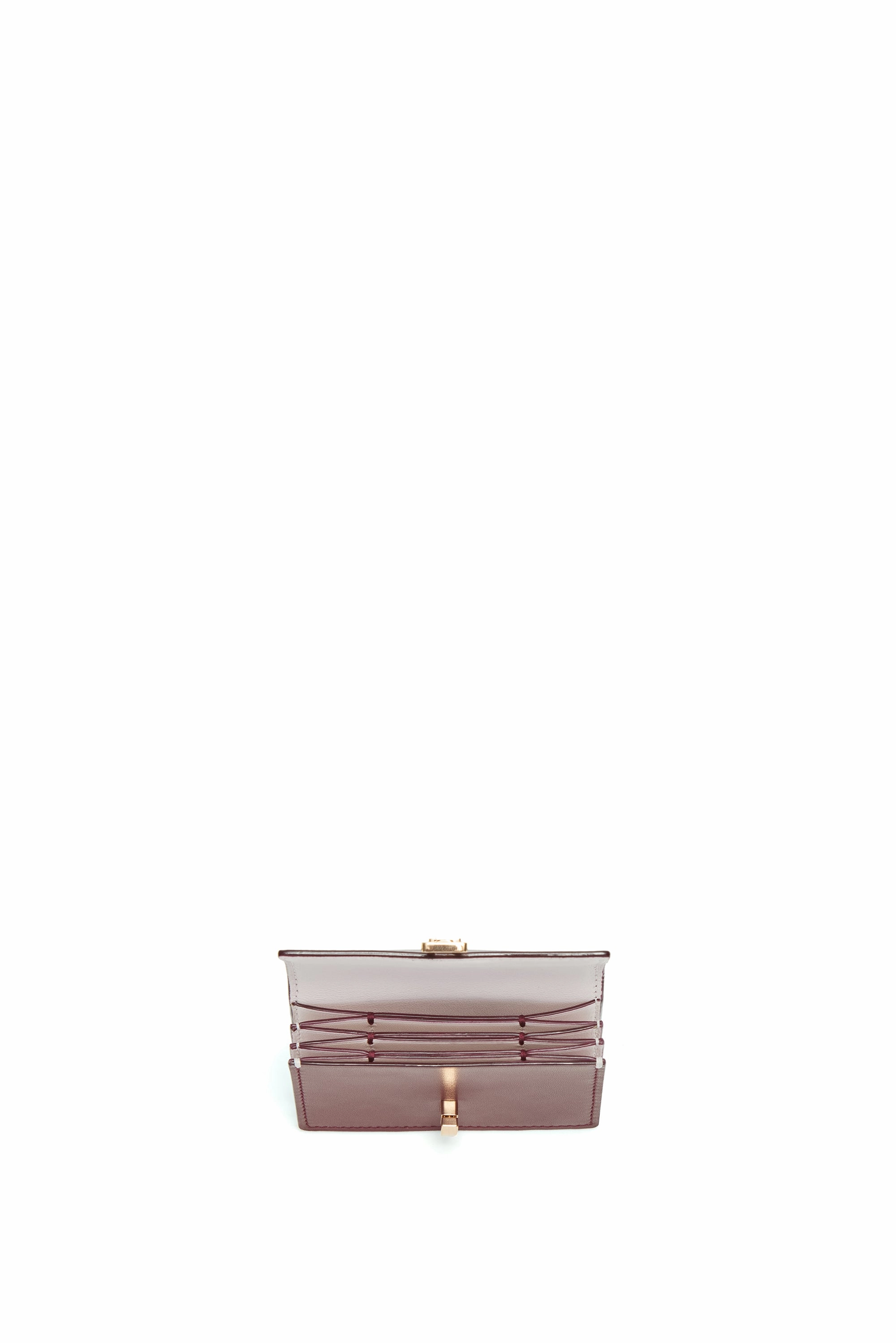 Concertina Card Wallet in Bordeaux & Pink Leather