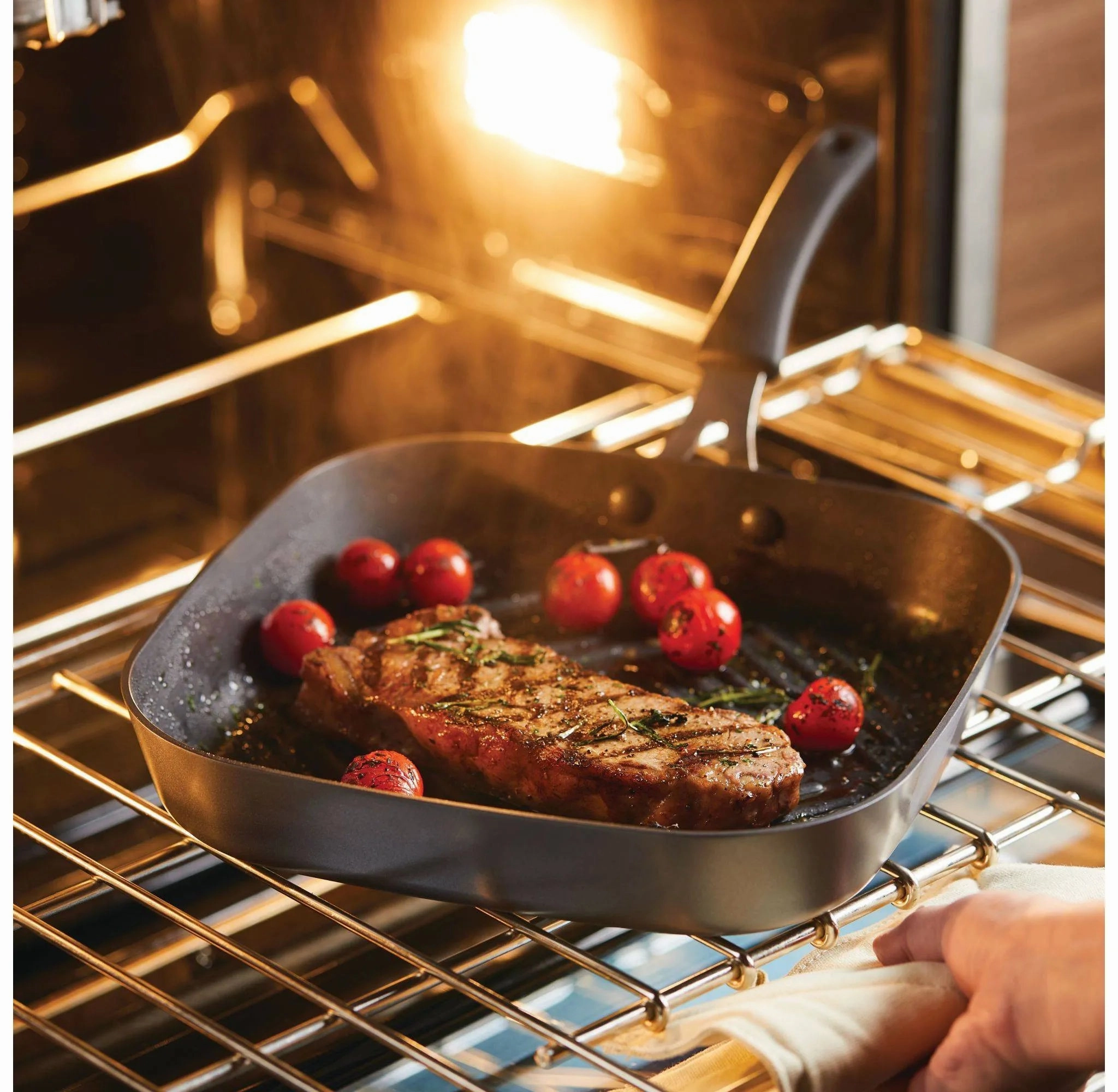 Cook   Create 11" Hard Anodized Nonstick Square Deep Grill Pan with Black Handle