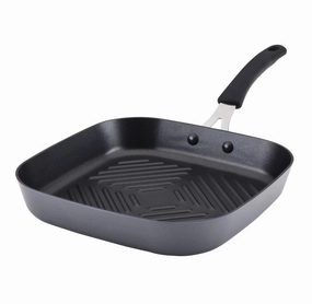 Cook   Create 11" Hard Anodized Nonstick Square Deep Grill Pan with Black Handle