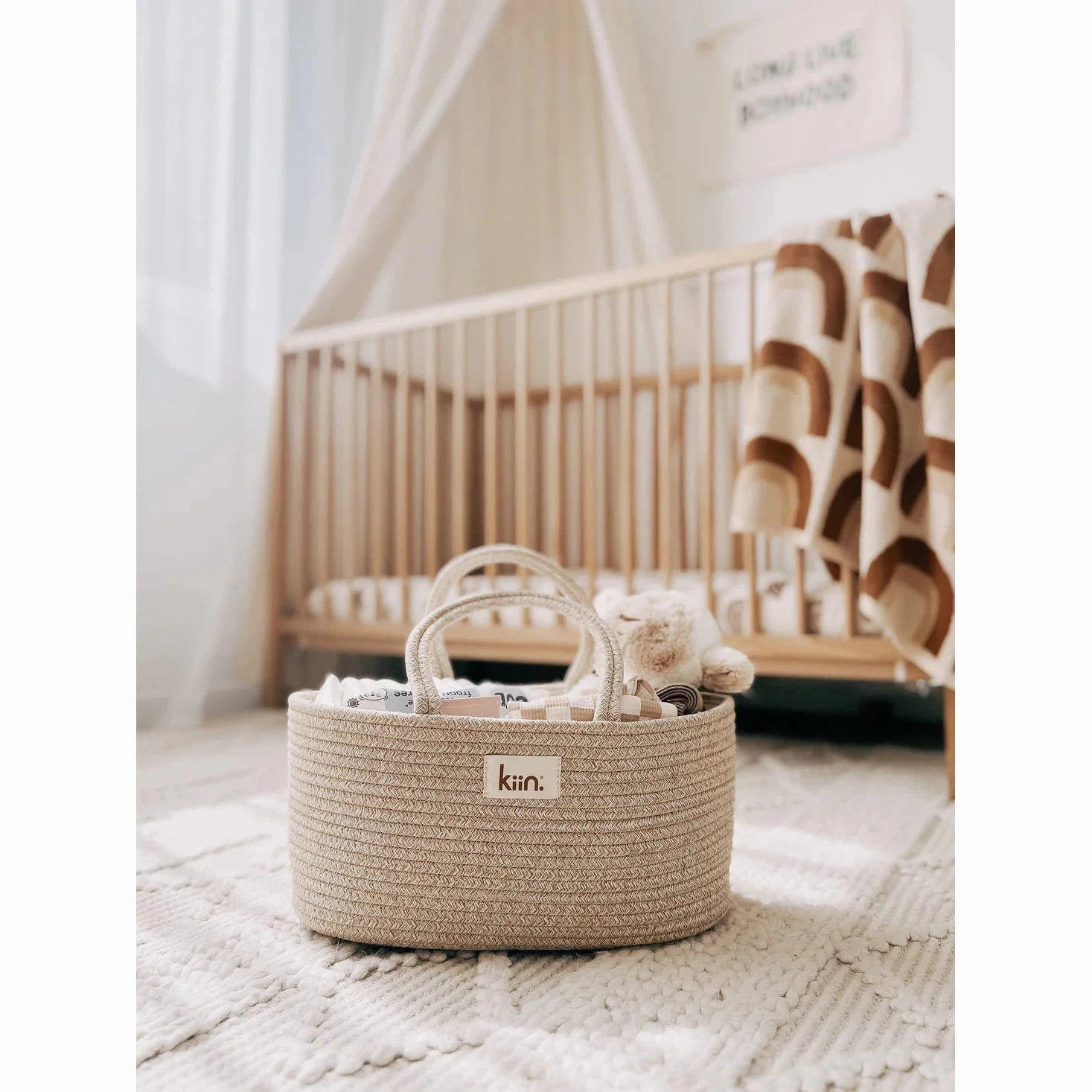 Cotton Rope Nappy Caddy Organiser