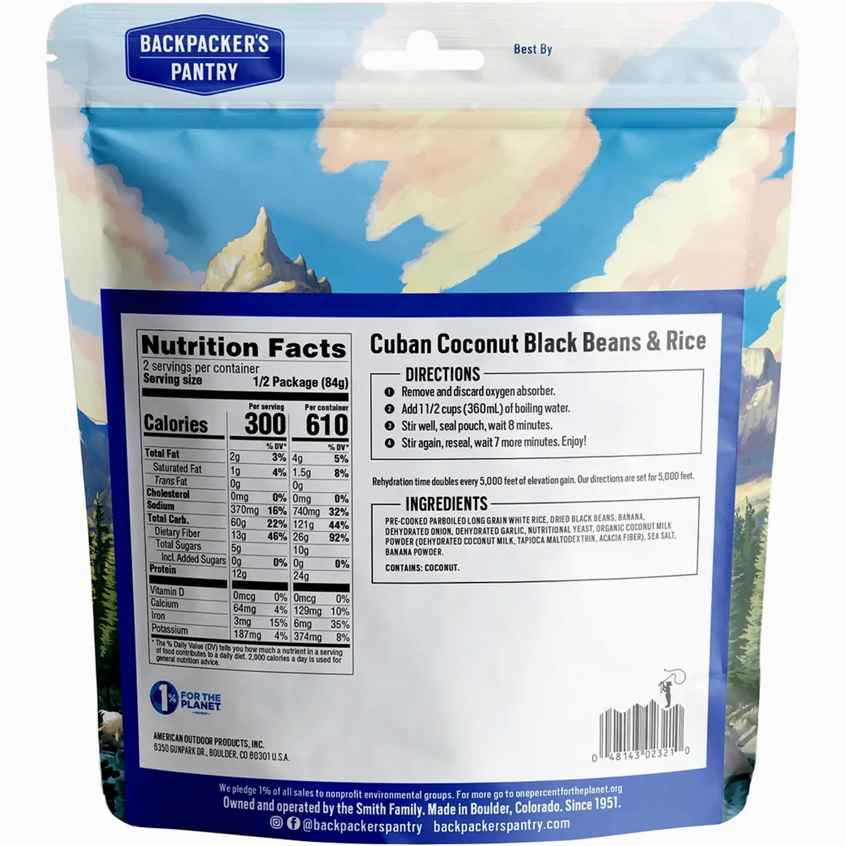 Cuban Coconut Rice & Black Beans (2 Servings)