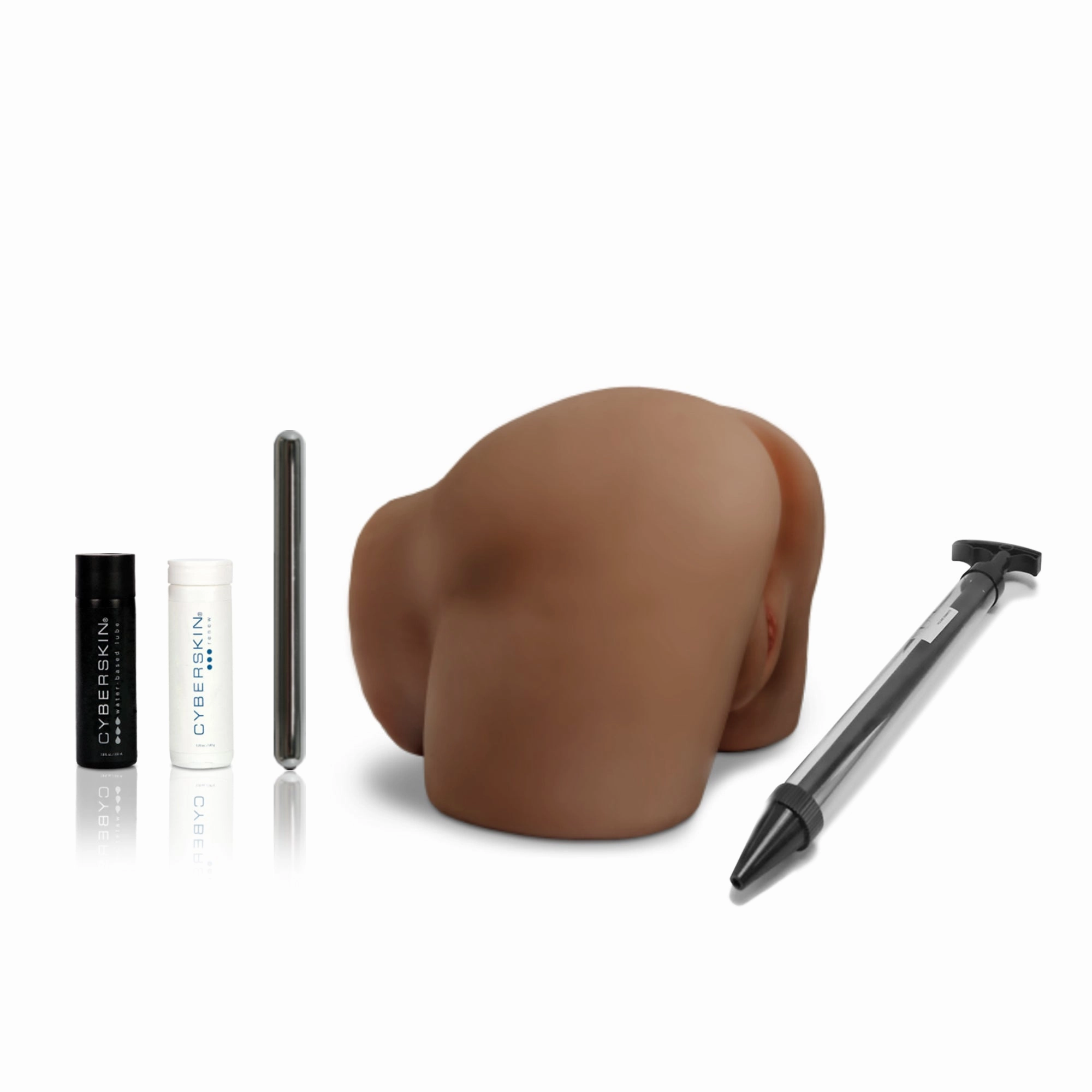 CyberSkin® Elite Jackhammer Multi-Sensation Pussy & Ass, Dark