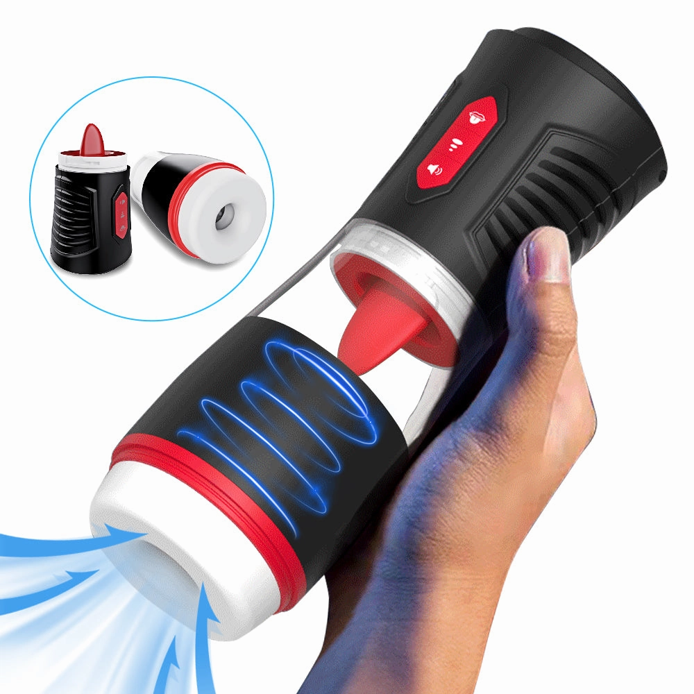 Delayed Ejaculation Training Male Masturbator Cup With 7 Tongue-Licking & 4 Sucking Modes