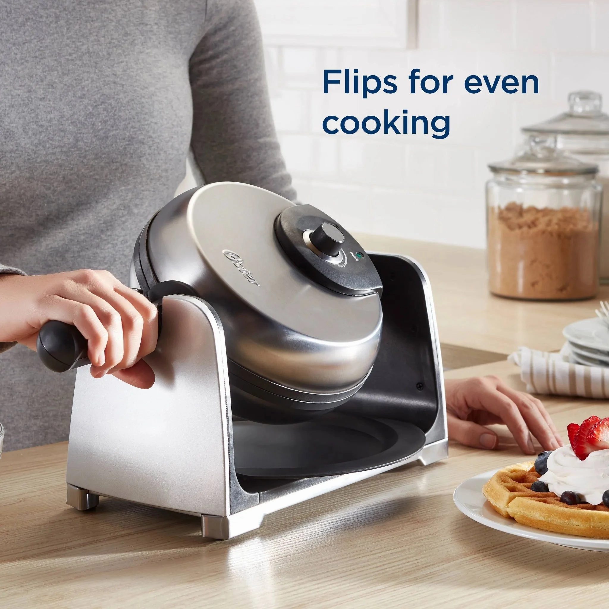 DiamondForce Nonstick Flip Waffle Maker - Silver (See Description)