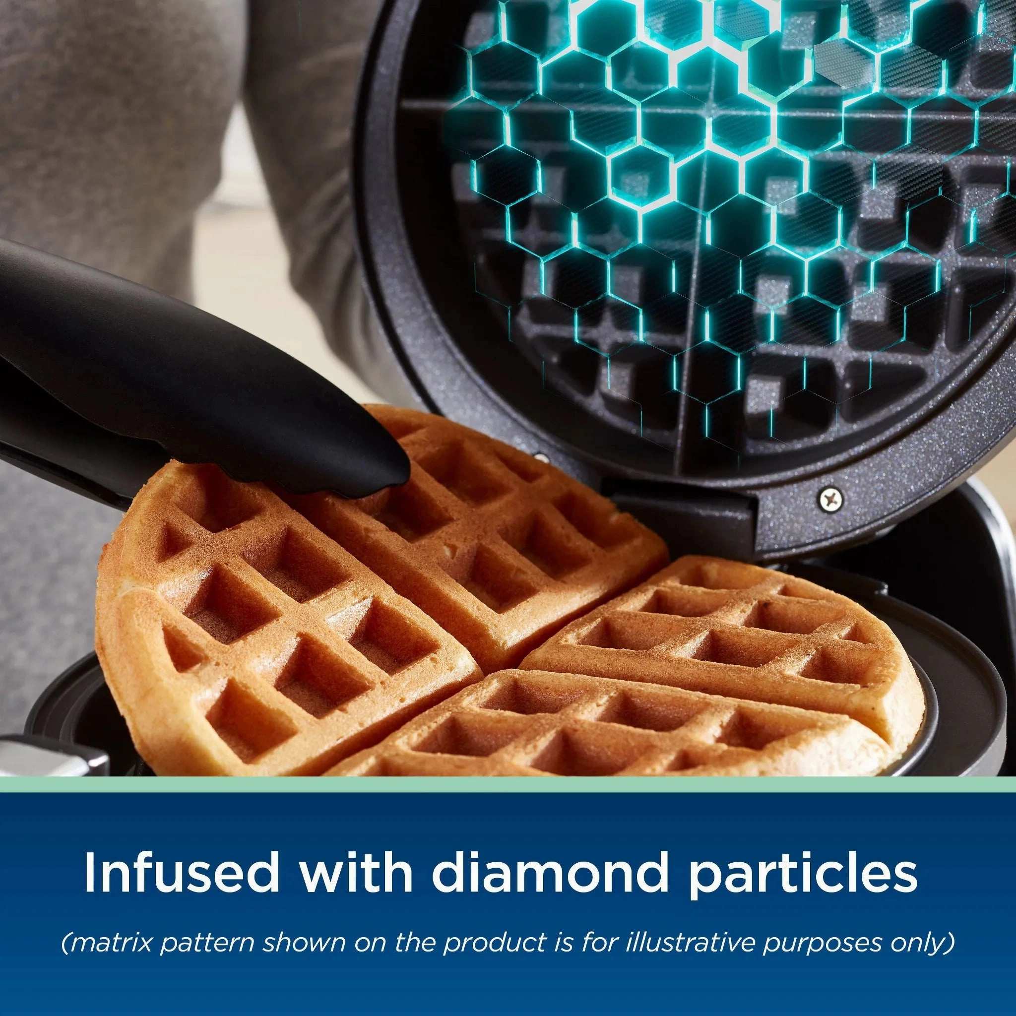 DiamondForce Nonstick Flip Waffle Maker - Silver (See Description)
