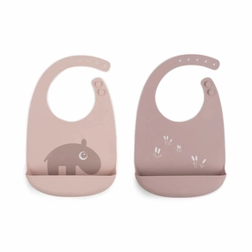 Done By Deer Silicone Bib 2-Pack Ozzo Powder