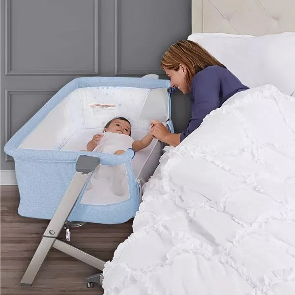 Dream On Me Skylar Bassinet and Bedside Sleeper - Blue