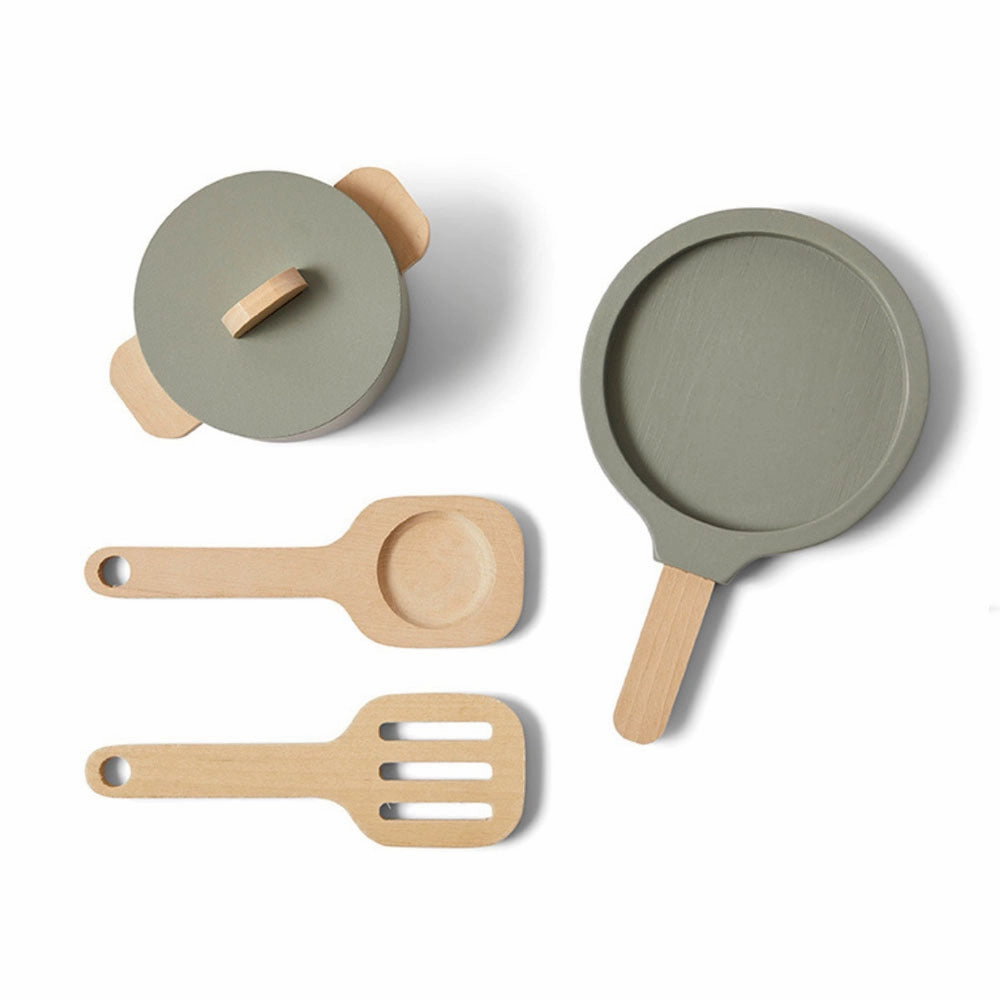 Flexa Pot And Pan Wooden Play Set - Green