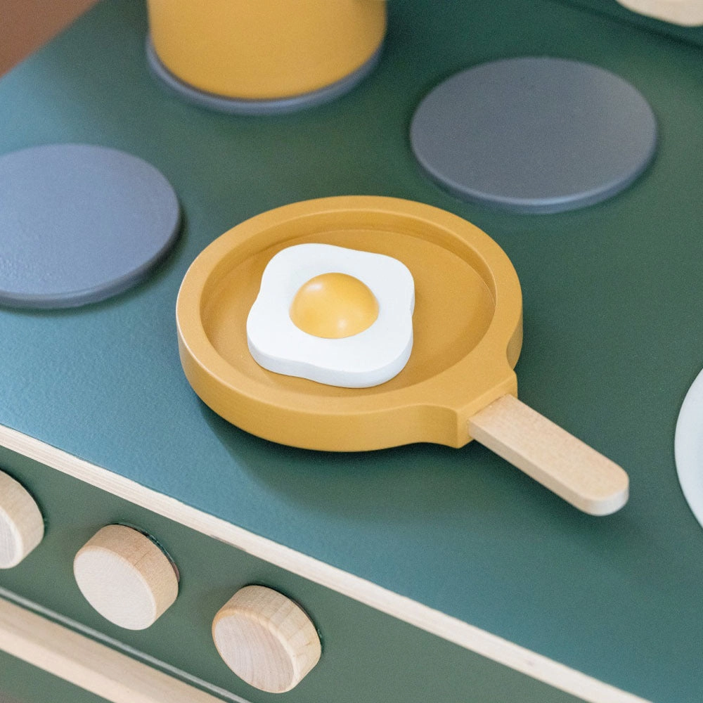 Flexa Pot And Pan Wooden Play Set - Mustard