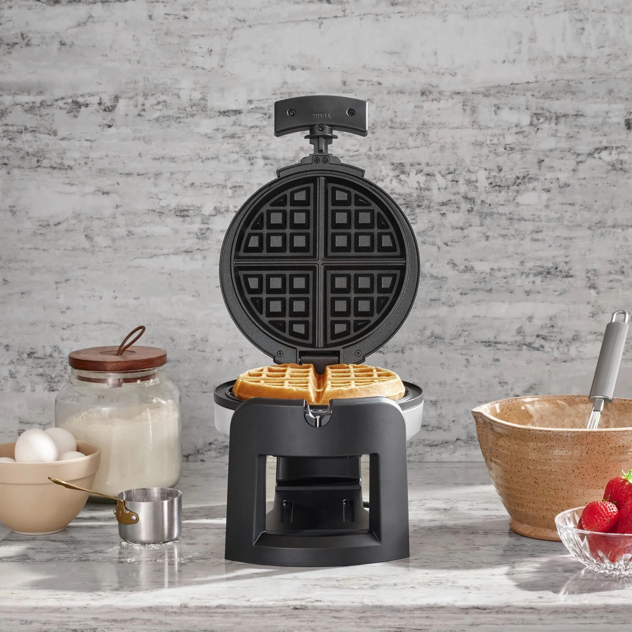 Flip Belgian Waffle Maker - Stainless Steel