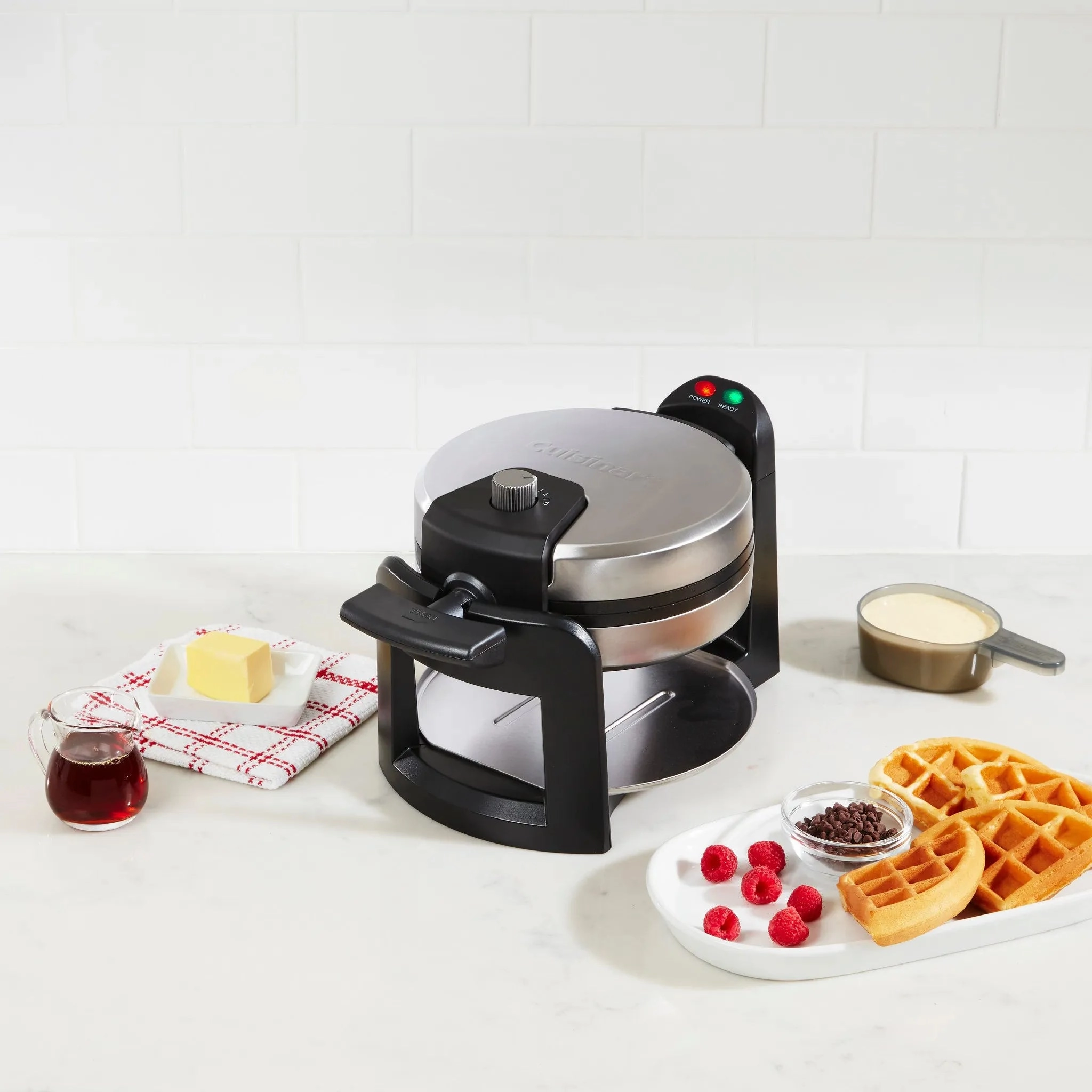 Flip Belgian Waffle Maker - Stainless Steel