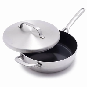 GP5 4qt Ceramic Nonstick 5-PLY Stainless Steel Saute Pan with Lid (See Description)