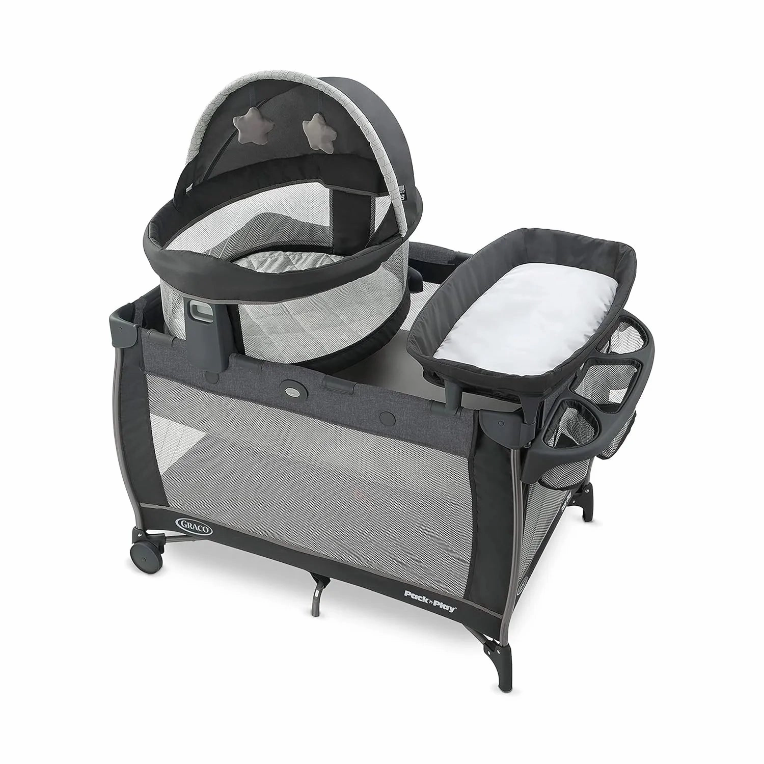 Graco Pack n Play Dome LX Playard with Baby Bassinet, Redmond