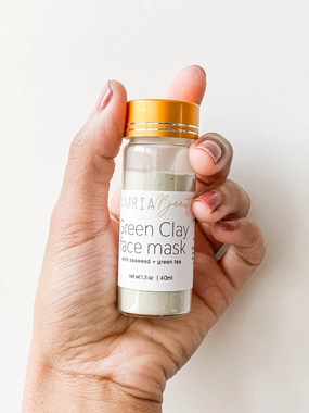 Green clay face mask by Camria Beauty