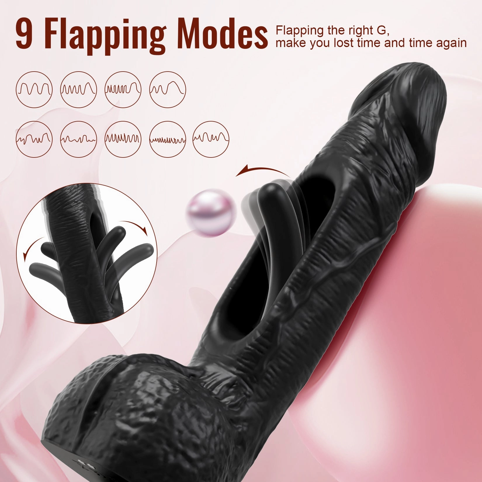 Hazel-APP Control Patting Dildo Realistic Penis Vibrator With 9 Vibrating And Tapping