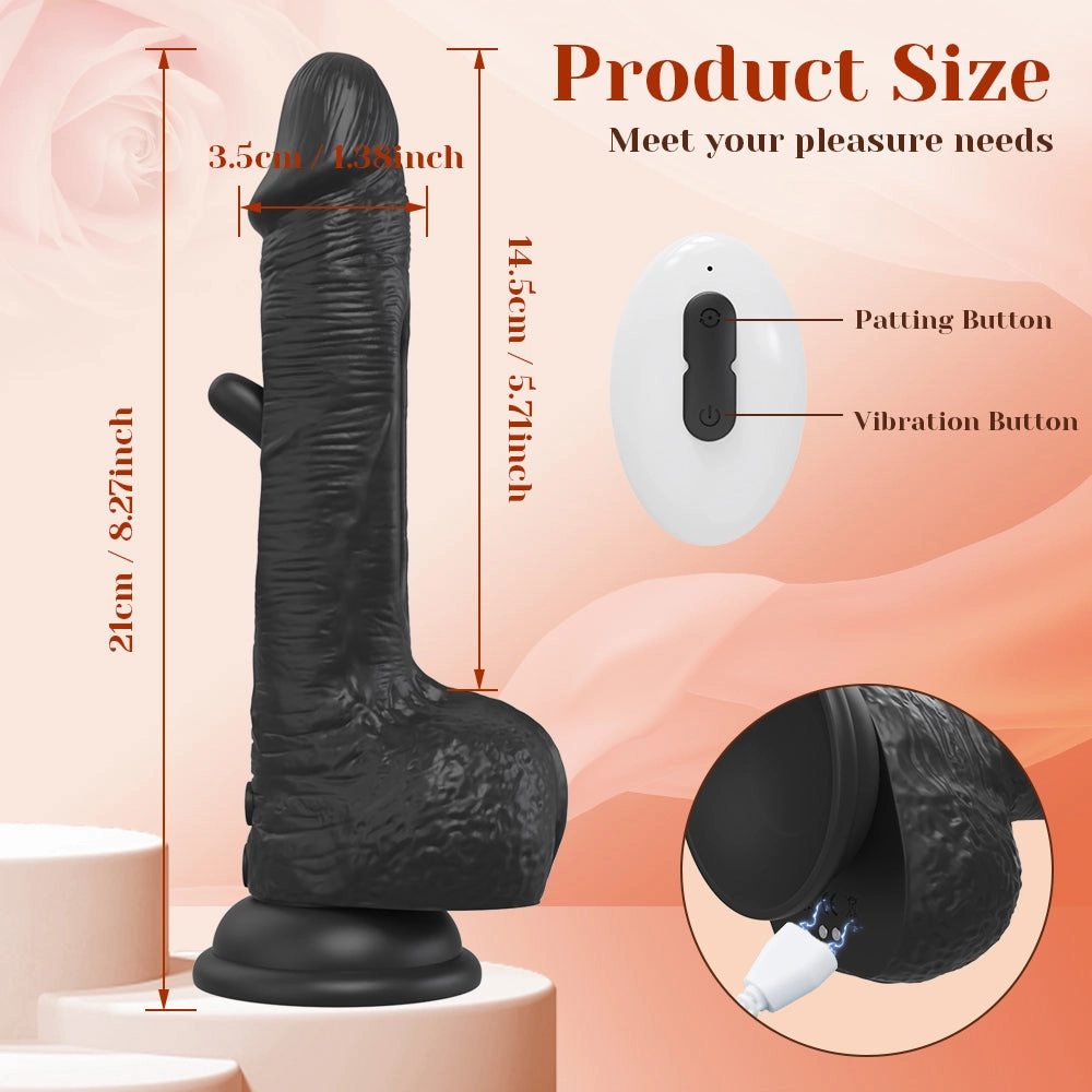 Hazel-APP Control Patting Dildo Realistic Penis Vibrator With 9 Vibrating And Tapping