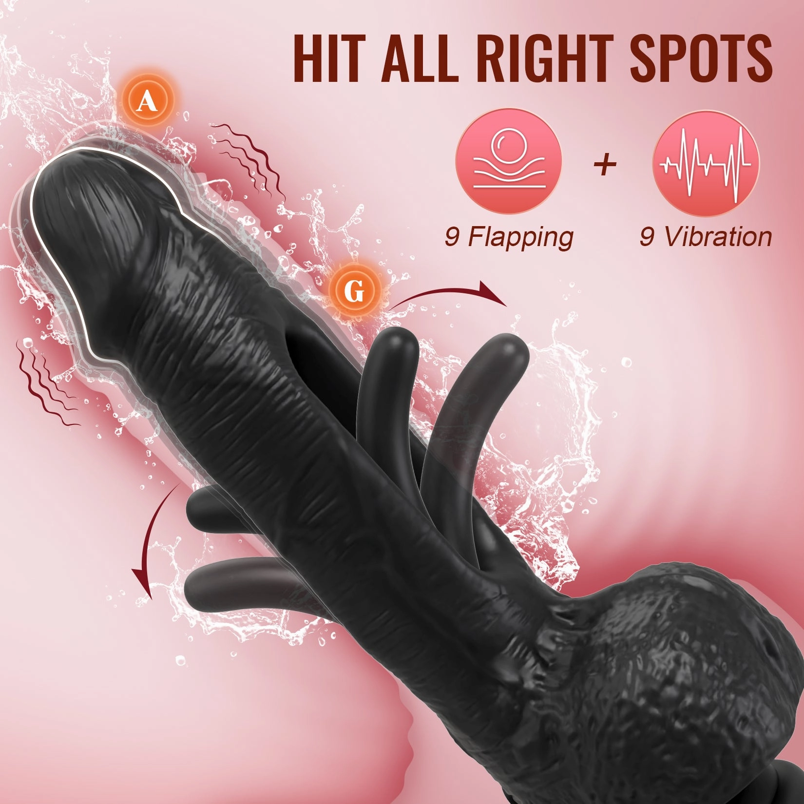 Hazel-APP Control Patting Dildo Realistic Penis Vibrator With 9 Vibrating And Tapping
