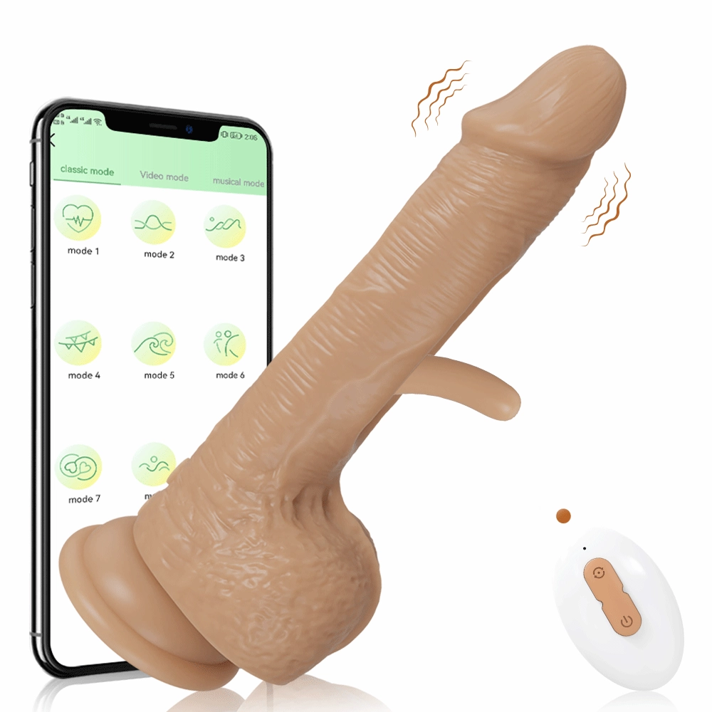 Hazel-APP Control Patting Dildo Realistic Penis Vibrator With 9 Vibrating And Tapping