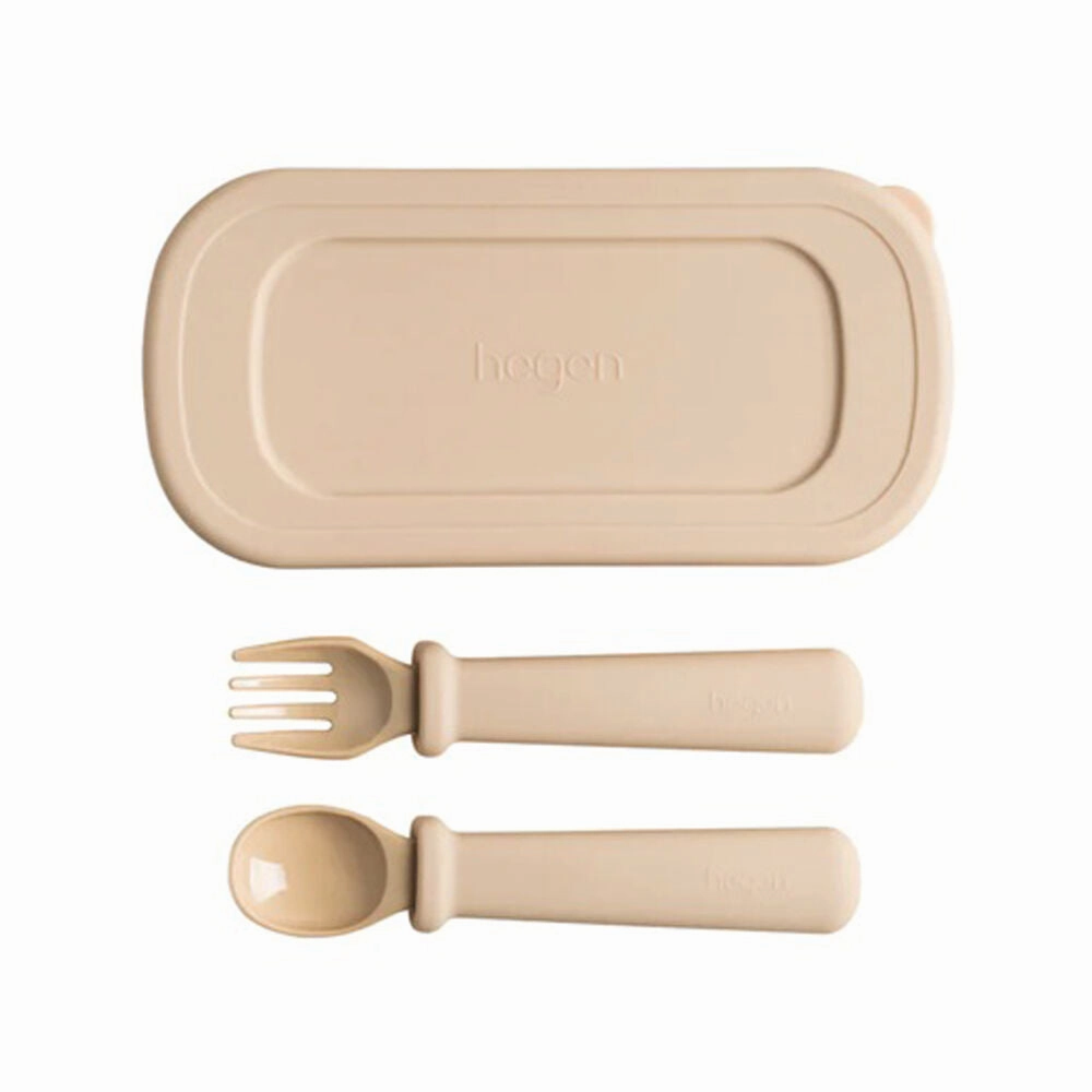 Hegen Mealtime Starter Kit with Foldable Placemat Taupe