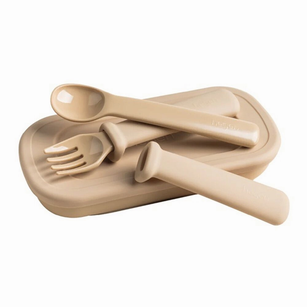 Hegen Mealtime Starter Kit with Foldable Placemat Taupe