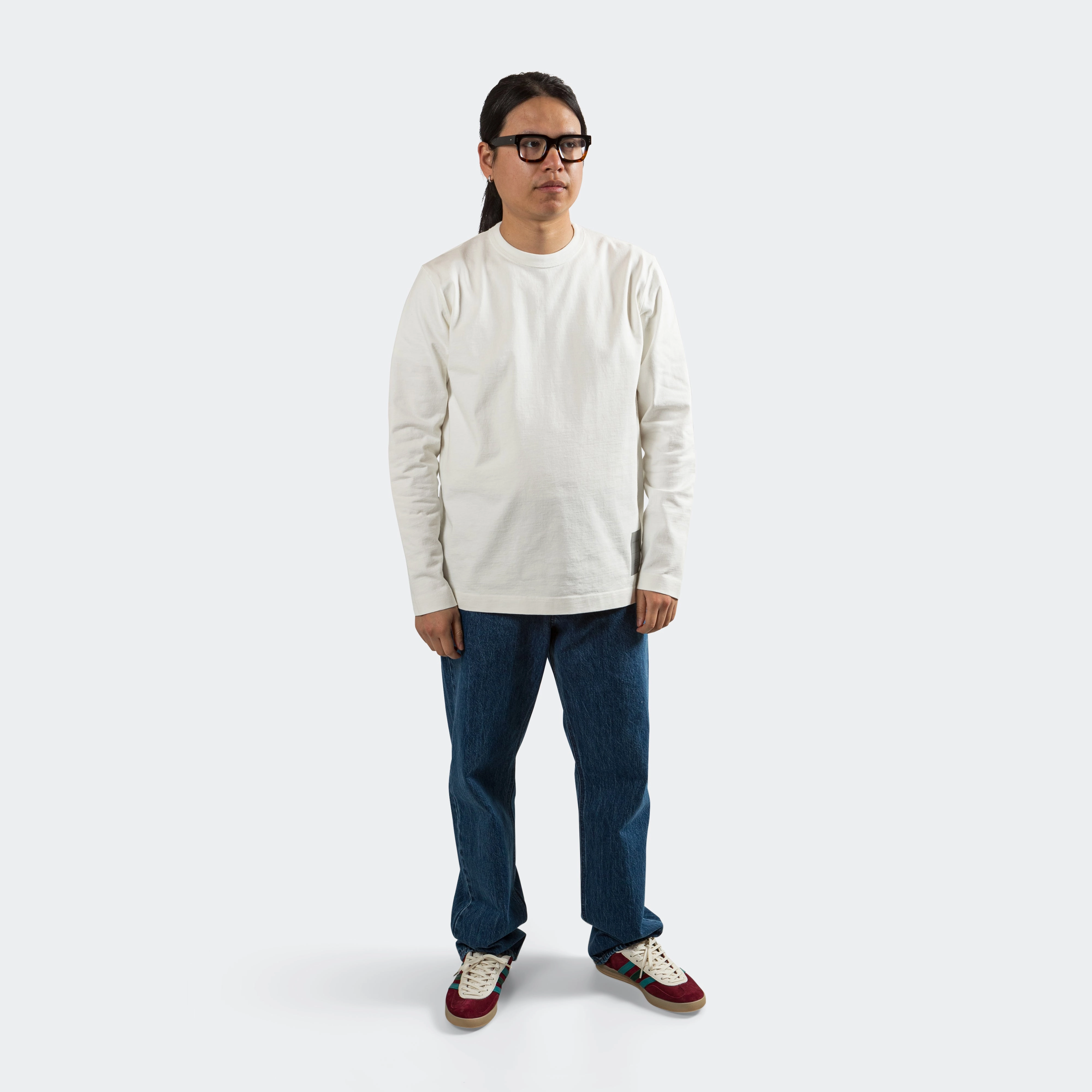 Holger Relaxed Organic Heavy Tab Series LS T-Shirt - White