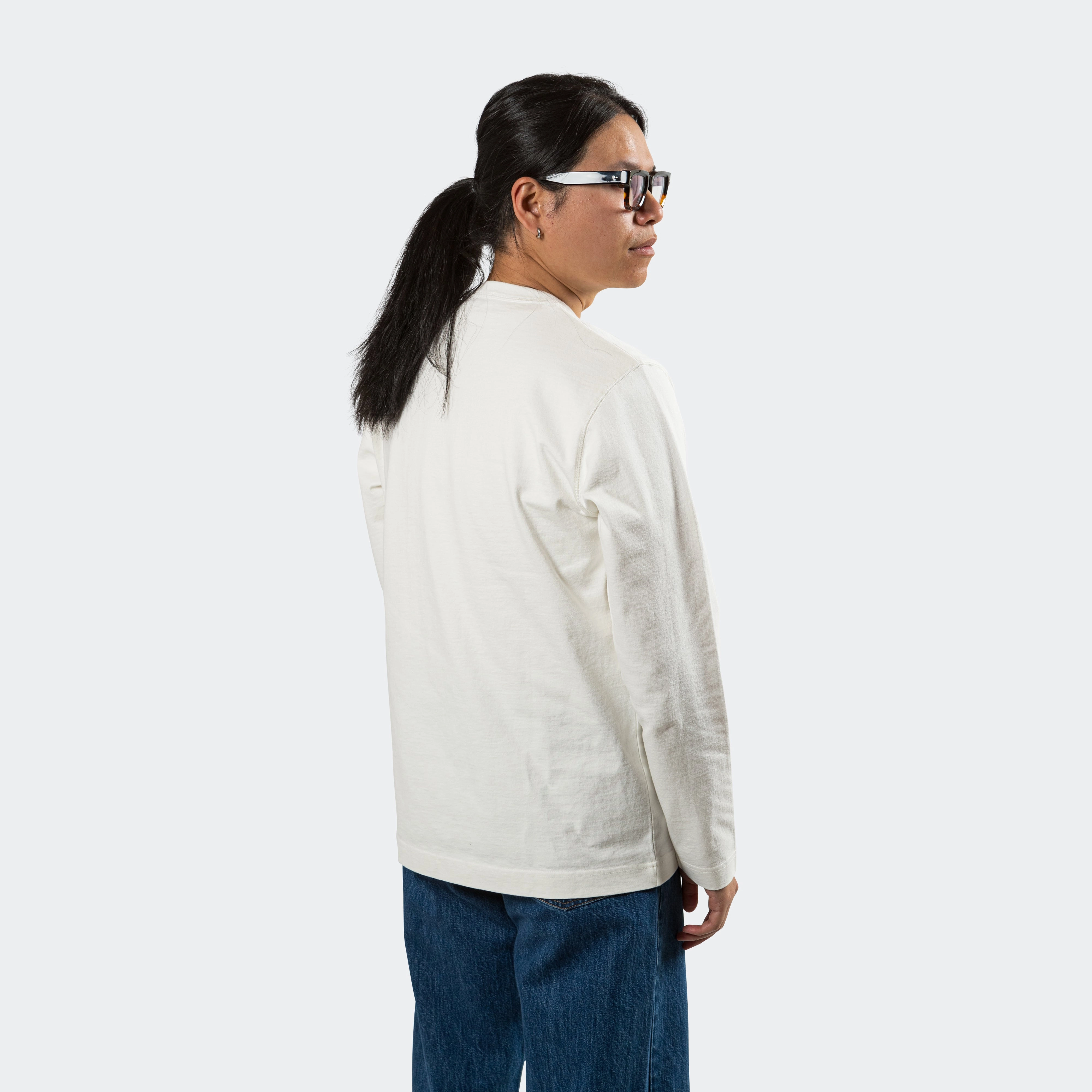 Holger Relaxed Organic Heavy Tab Series LS T-Shirt - White