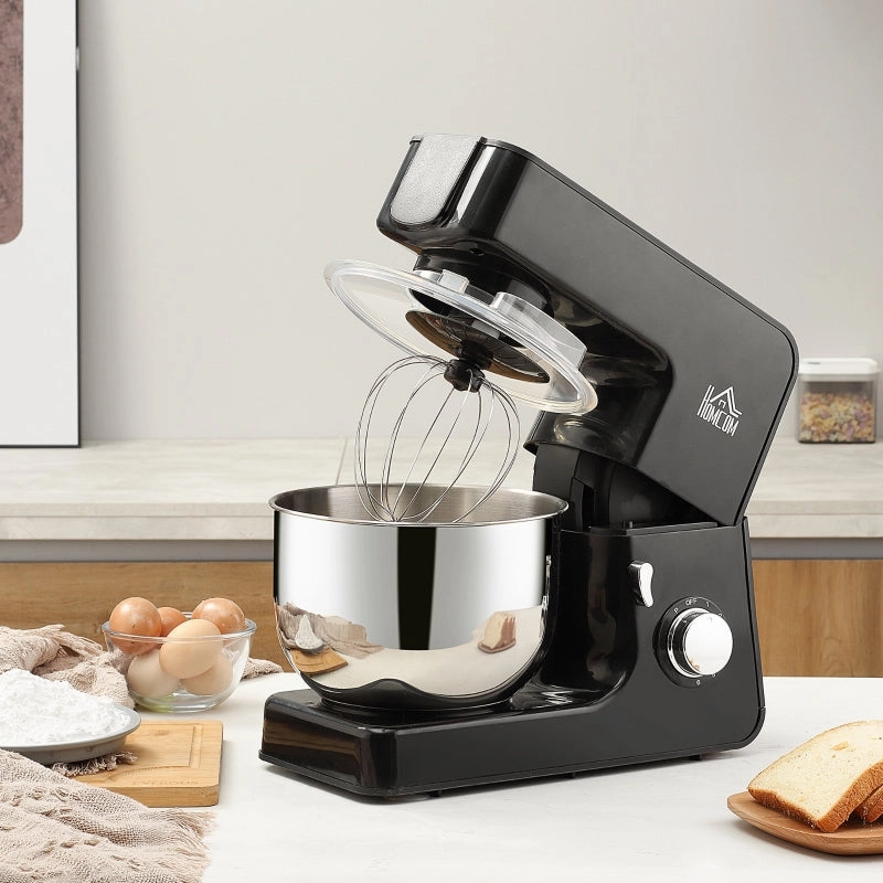HOMCOM 6 Qt Stand Mixer with 6 1P Speed and Tilt Head - Black