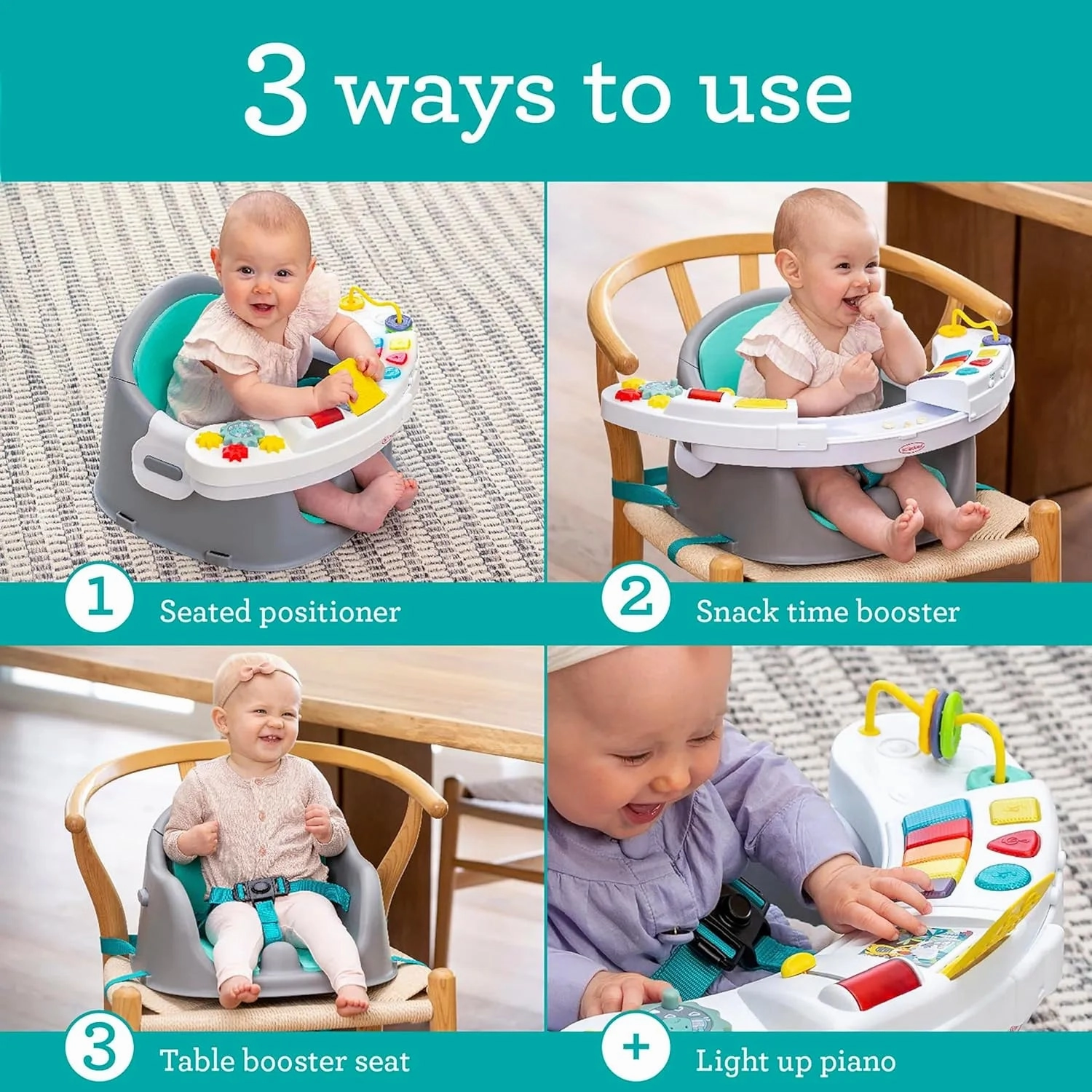 Infantino Music & Lights 3-in-1 Discovery Seat and Booster (See Description)
