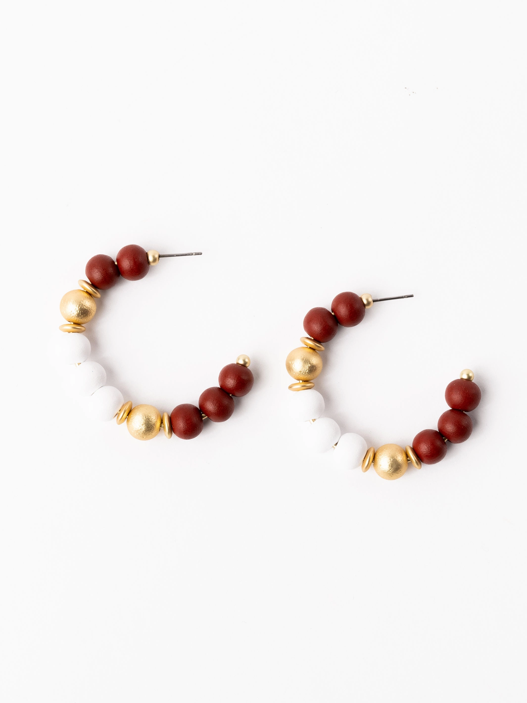 Janette Earrings | Crimson   White