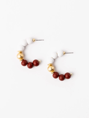 Janette Earrings | Crimson   White