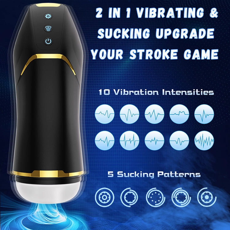 KERERO Automatic Male Masturbator Adult Toy with 10 Vibrating Patterns & 5 Sucking Pattern
