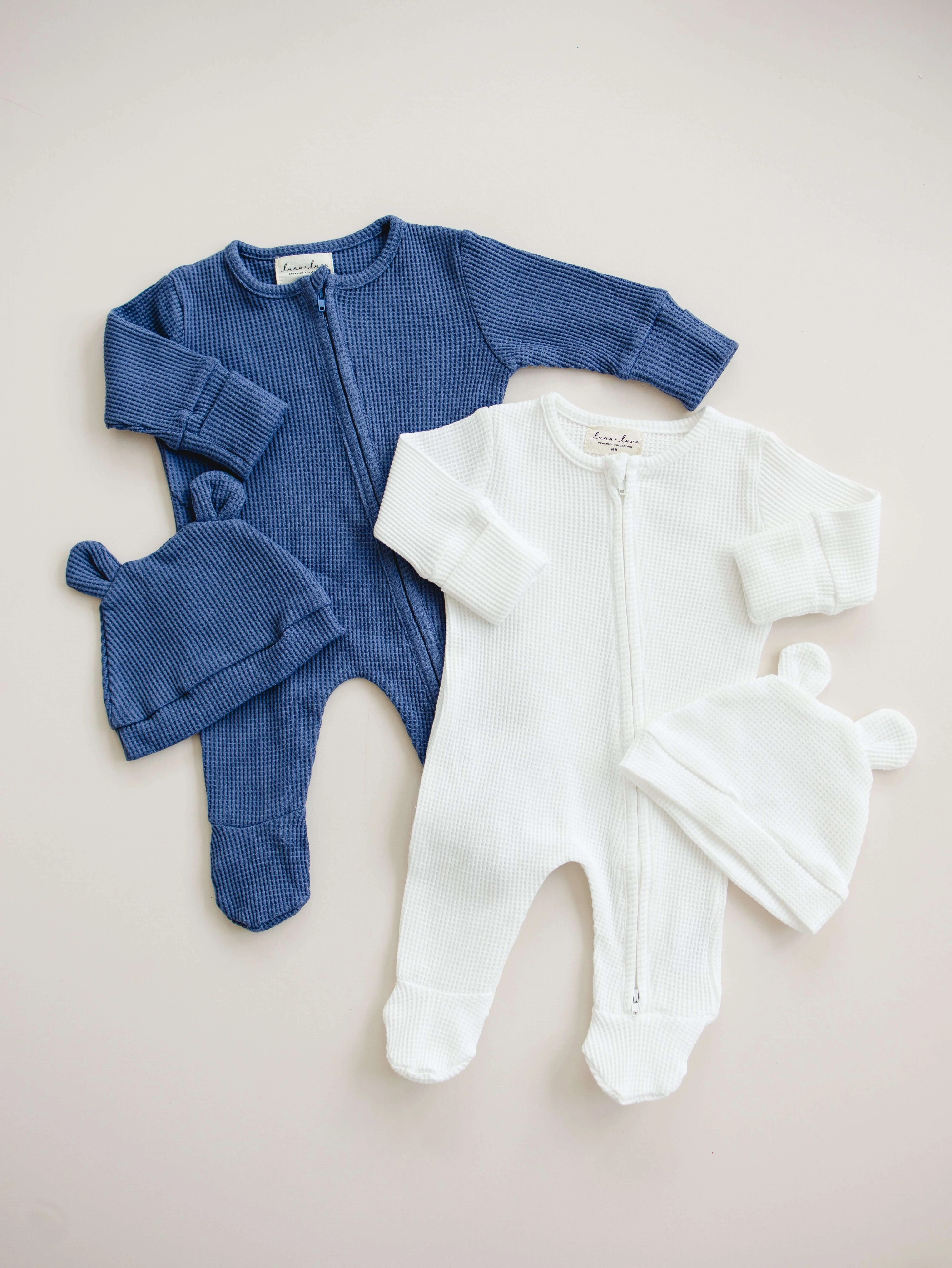 Luna   Luca Bear Waffle Set | White