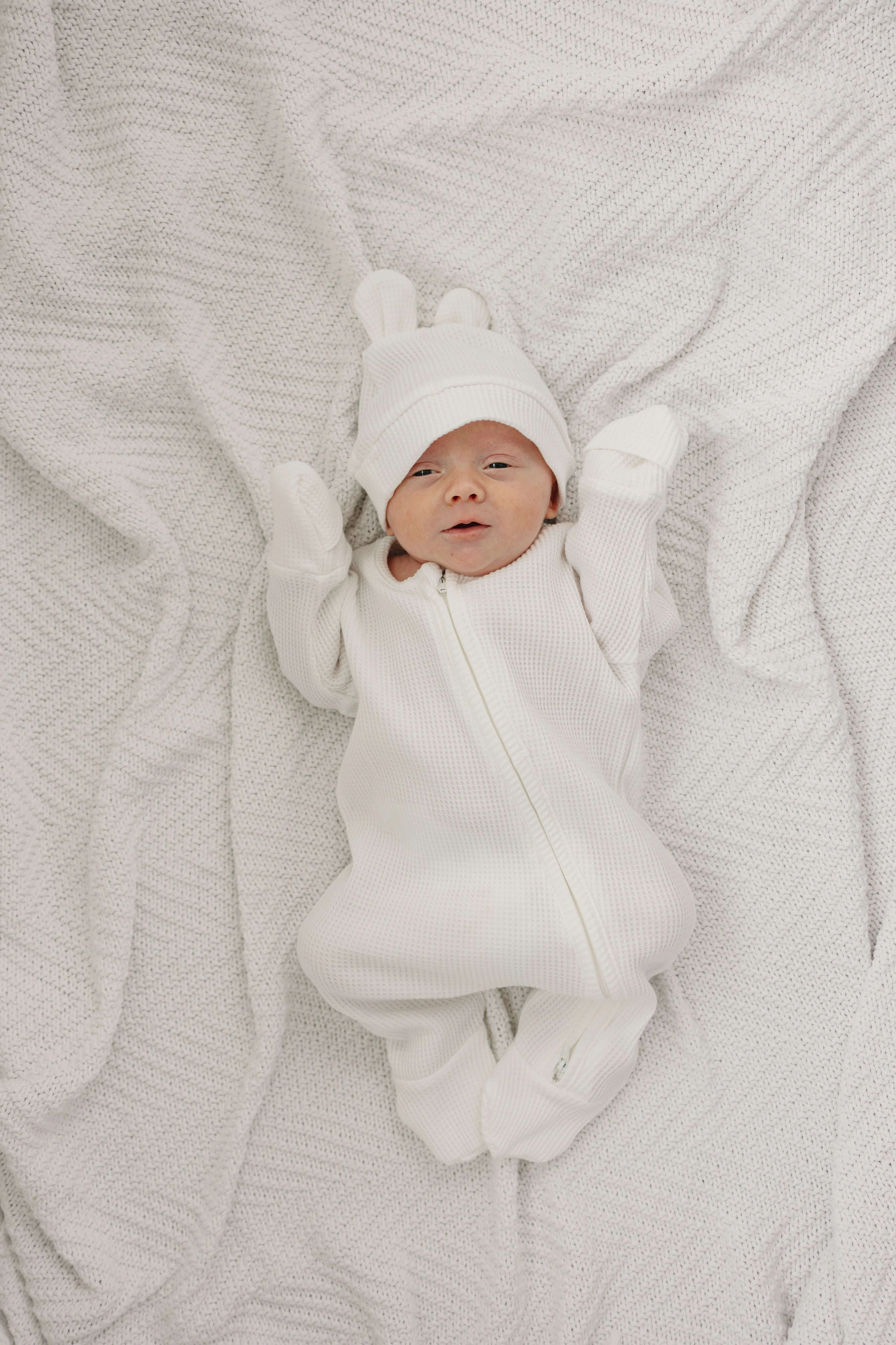 Luna   Luca Bear Waffle Set | White