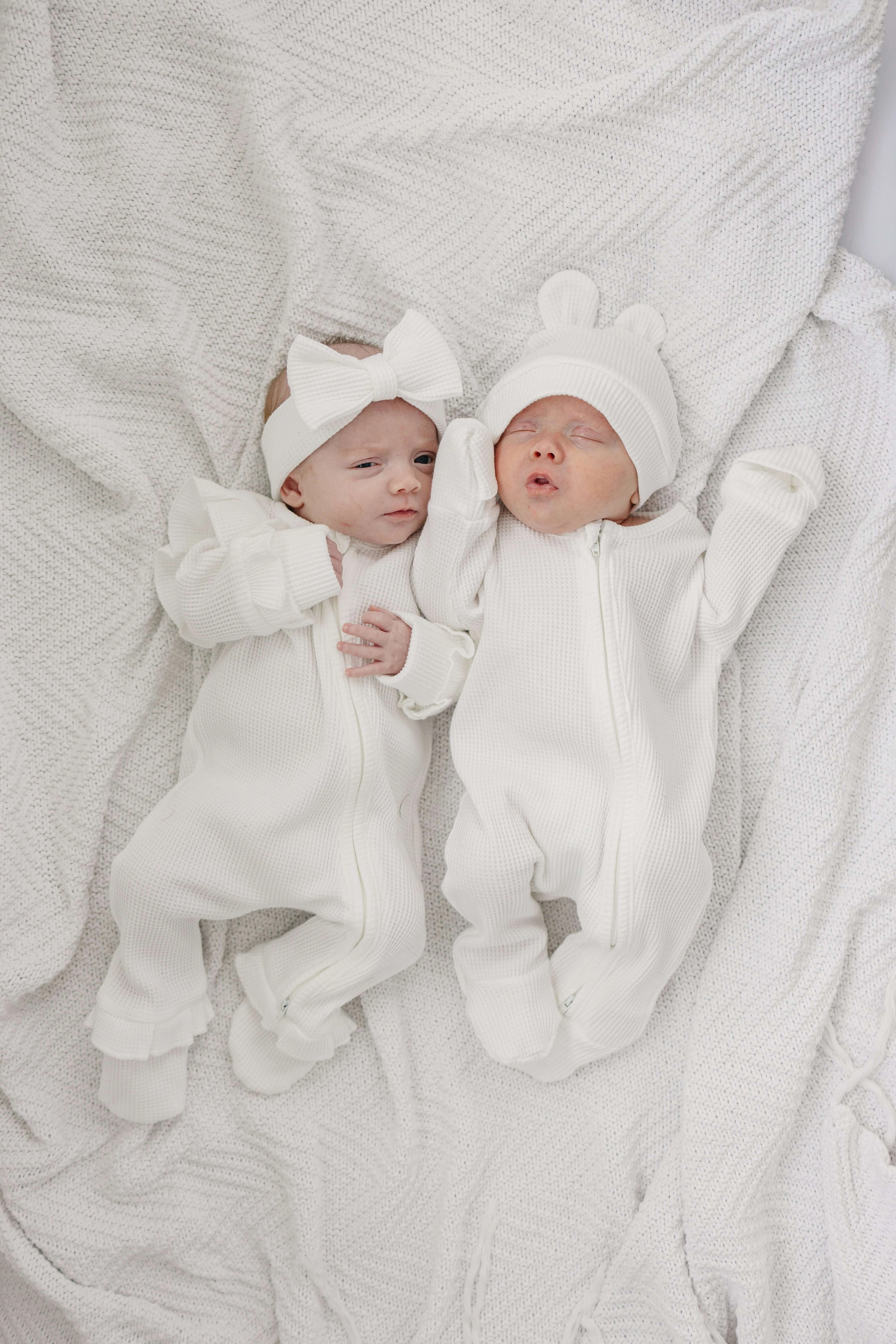 Luna   Luca Bear Waffle Set | White