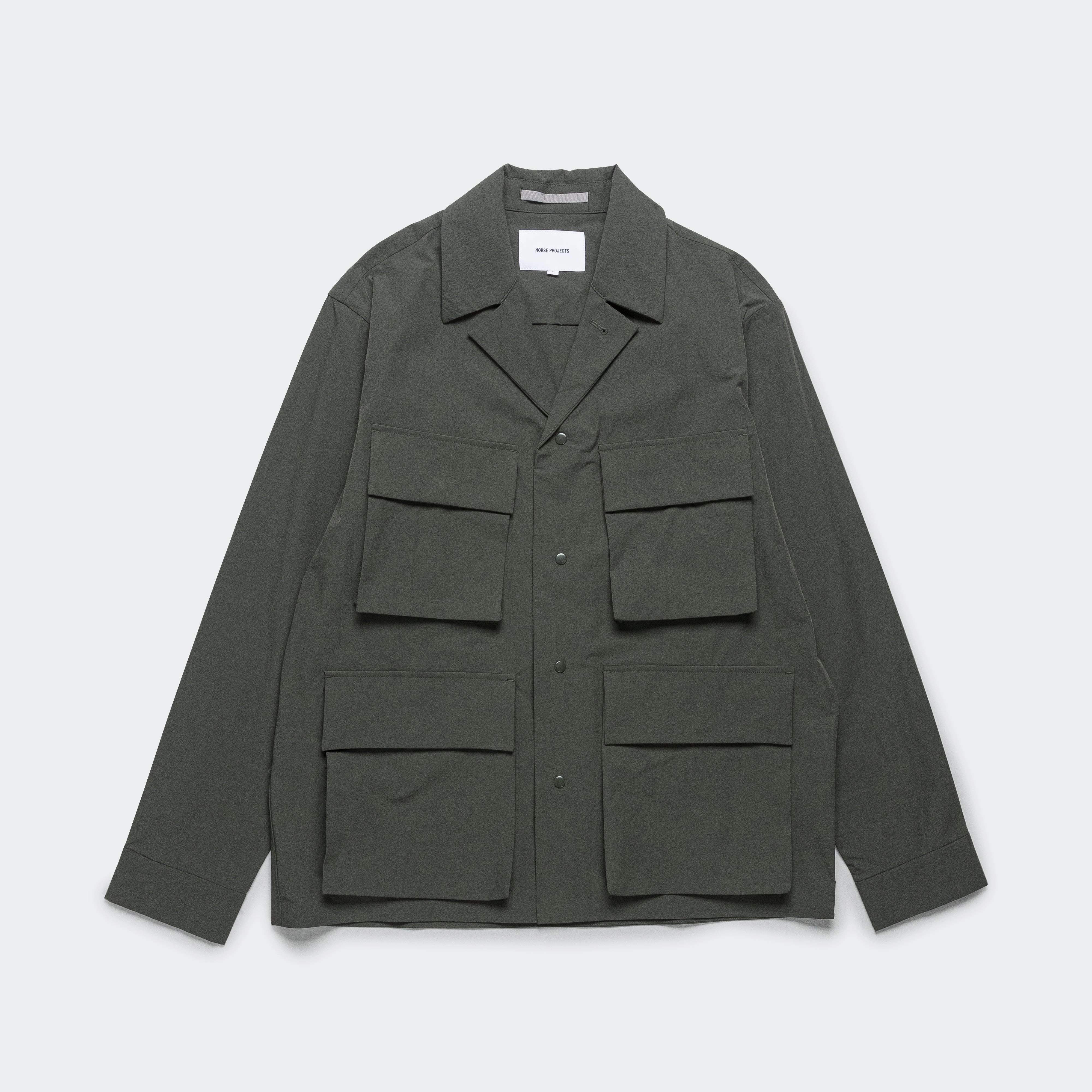 Mads Travel Light Overshirt - Black Olive