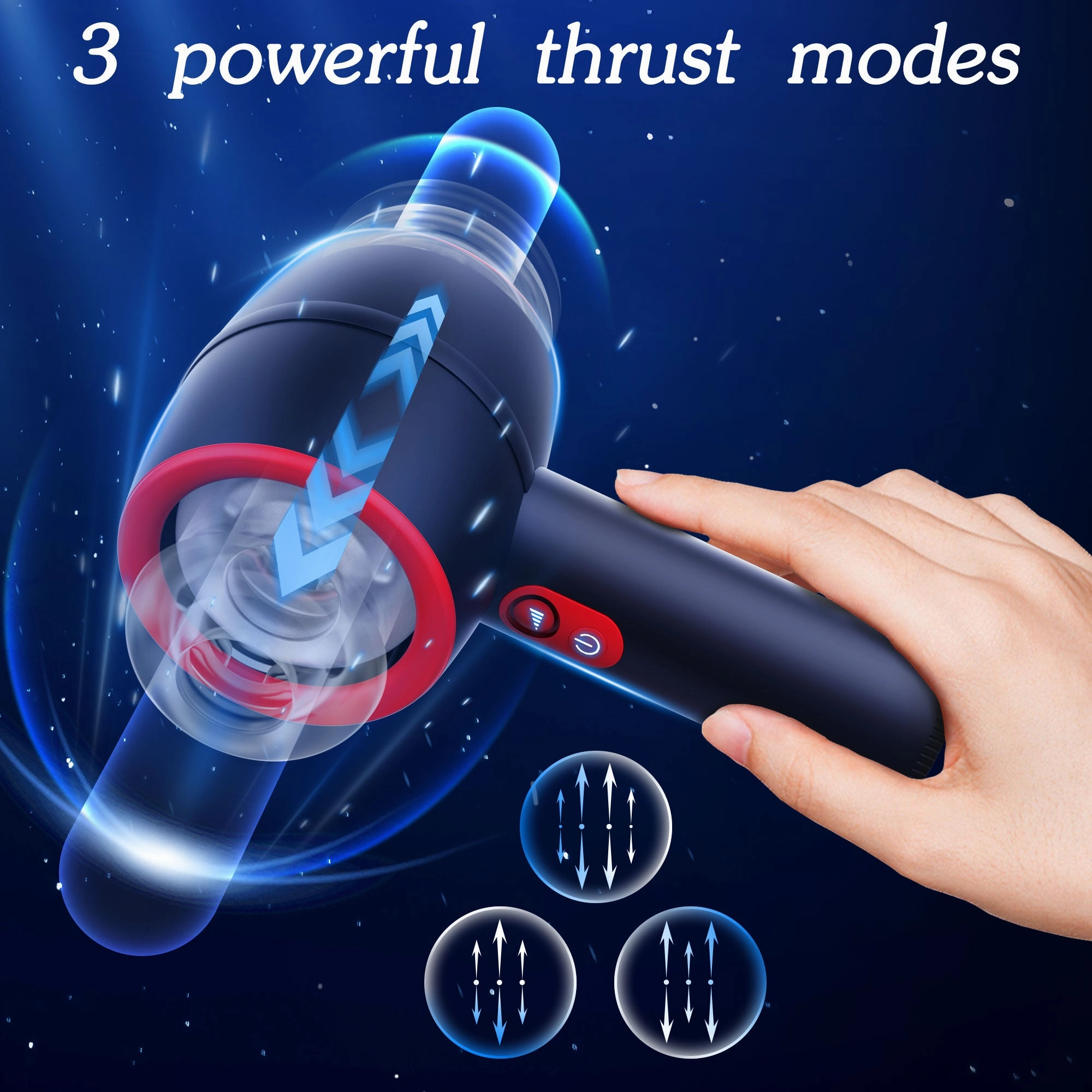 Male Masturbators Cup with 3 Thrusting Modes, Double Speed Magnetic Charging