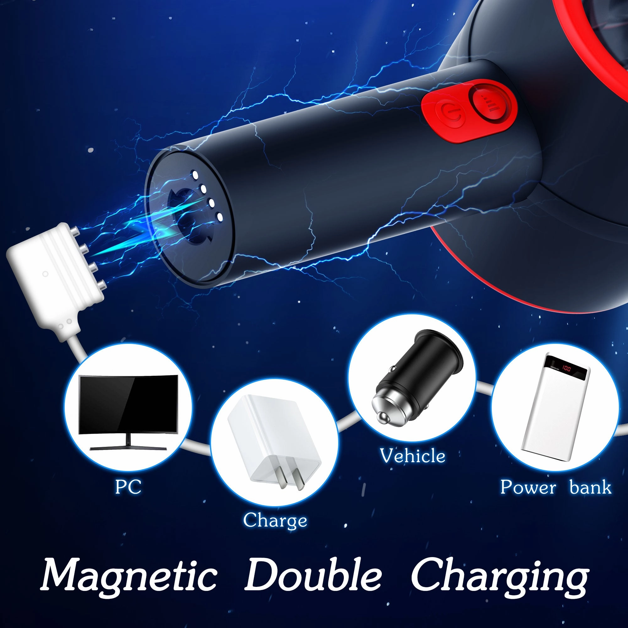 Male Masturbators Cup with 3 Thrusting Modes, Double Speed Magnetic Charging
