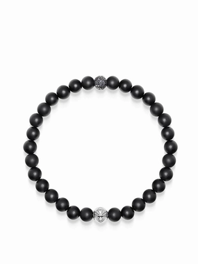 Men's Black Diamond Wristband with Onyx