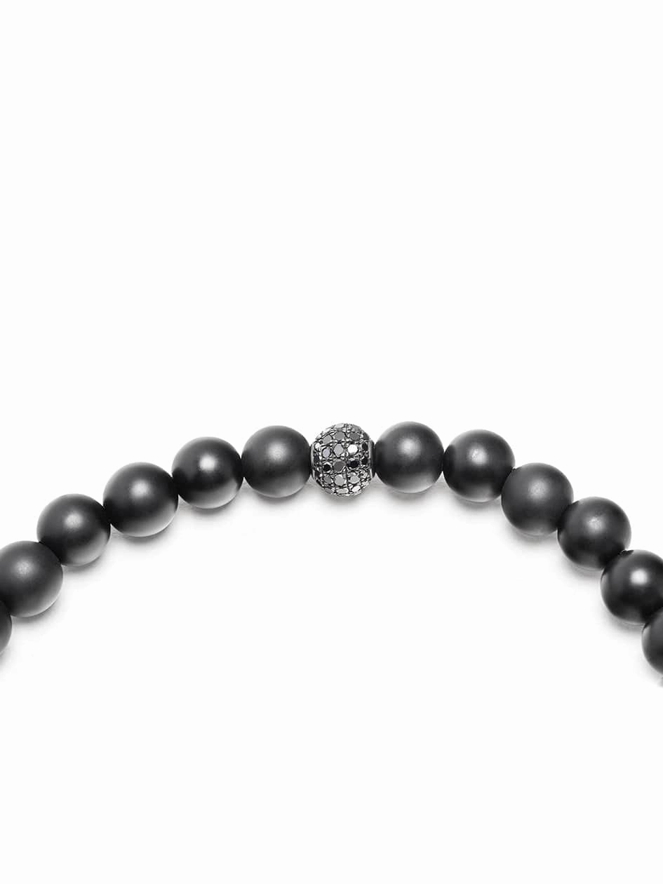 Men's Black Diamond Wristband with Onyx