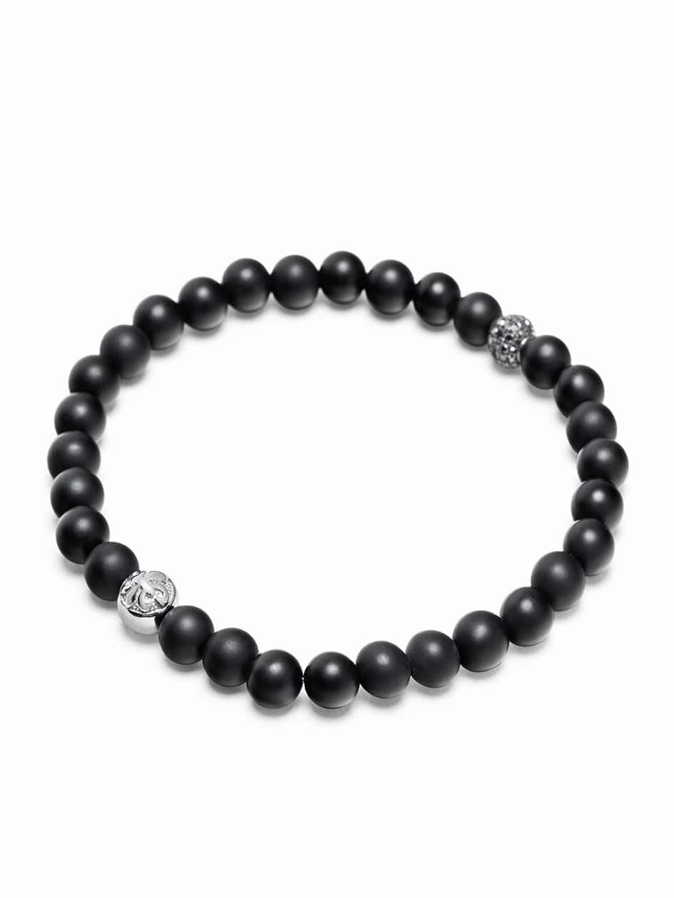 Men's Black Diamond Wristband with Onyx