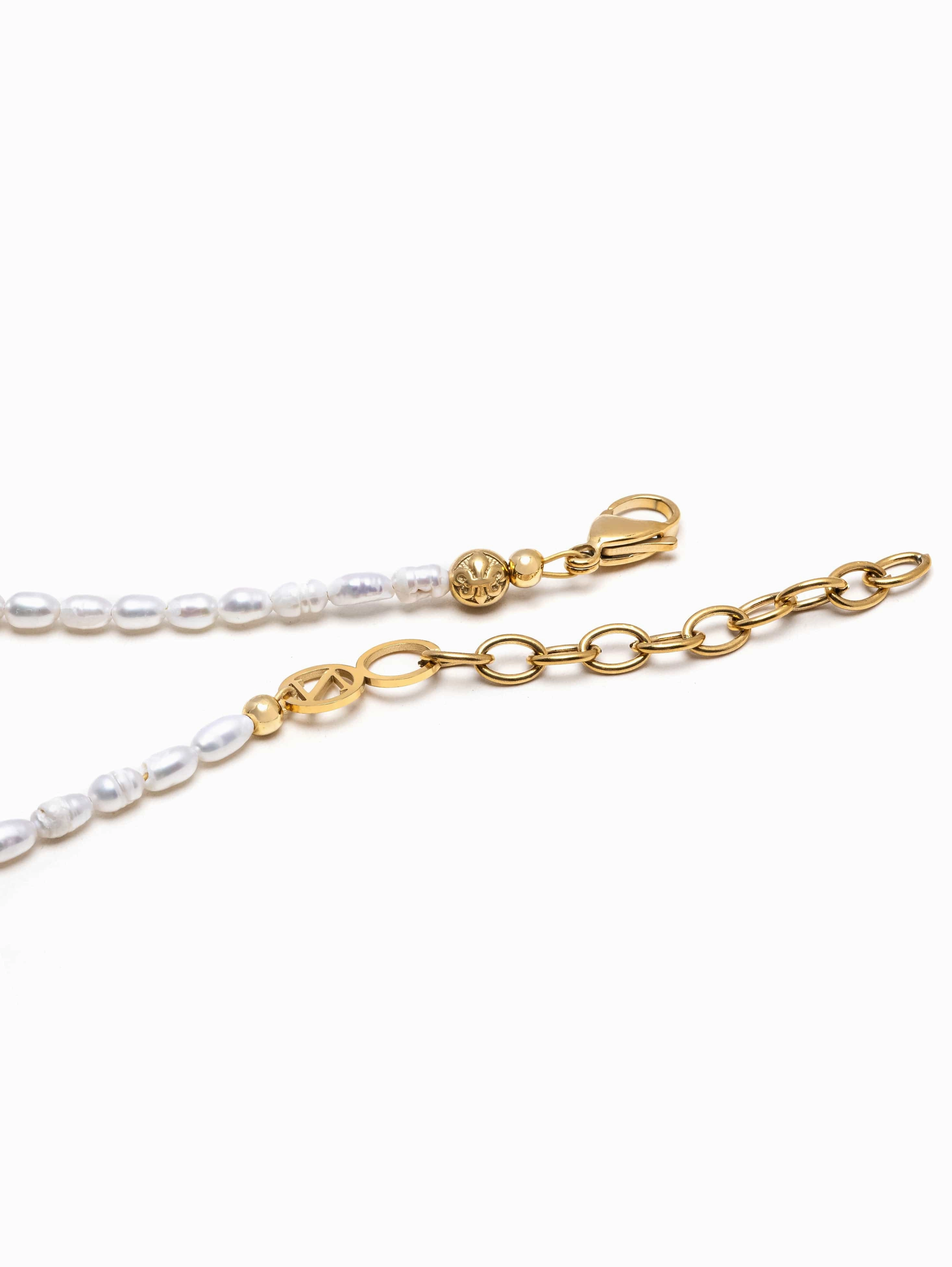 Men's Mini Pearl Choker with Cross