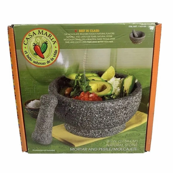 Molcajete Large Natural Stone Mortar and Pestle