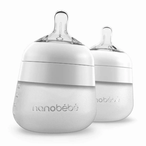 Nanobebe Flexy 150ml Silicone Bottle 2pk White